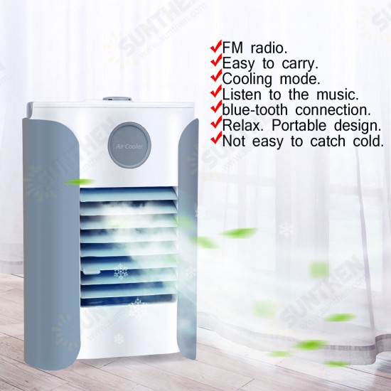 USB Multifunction Humidifier Portable Air Conditioner Fan Cooling bluetooth Speaker Gifts for Family Home Outdoor Picnic