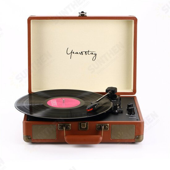 Vinyl Turntable Record Player LP Disc bluetooth Portable Leather Gramophone Phonograph Speaker 3.5mm Antique Retro Vinyl Turntable Record Player LP Disc bluetooth Portable Leather Gramophone Phonograph Speaker 3.5mm Antique Retro