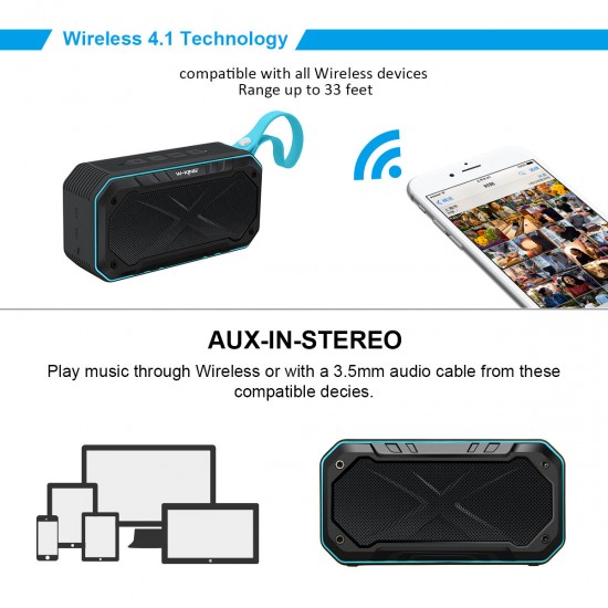 S18 Portable Waterproof bluetooth Speaker Wireless NFC Super Bass Loudspeaker Support TF Card Radio Speaker
