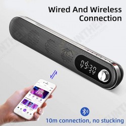 Wireless USB Desk bluetooth Speaker Soundbar with Dual Alarm Clock FM Function Temperature Display for PC TV Computer Home Wireless USB Desk bluetooth Speaker Soundbar with Dual Alarm Clock FM Function Temperature Display for PC TV Computer Home