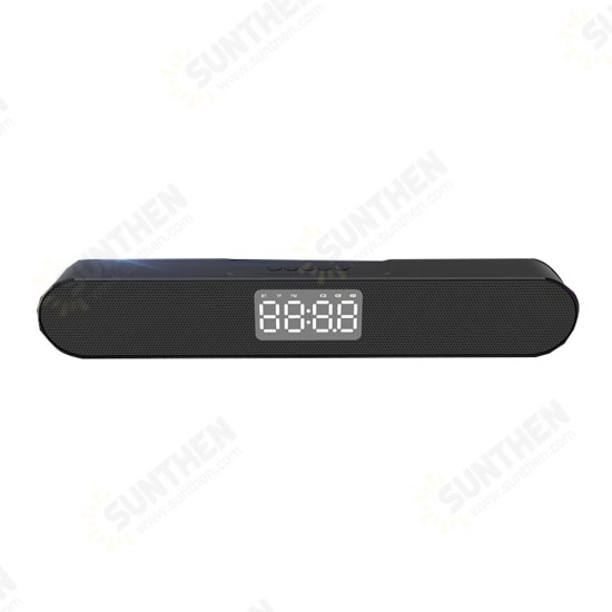 Wireless bluetooth Speaker Double Units 3D Sound LED Display Alarm Clock FM Radio Soundbar Desktop Speaker AUX TF Card for Phone Laptop