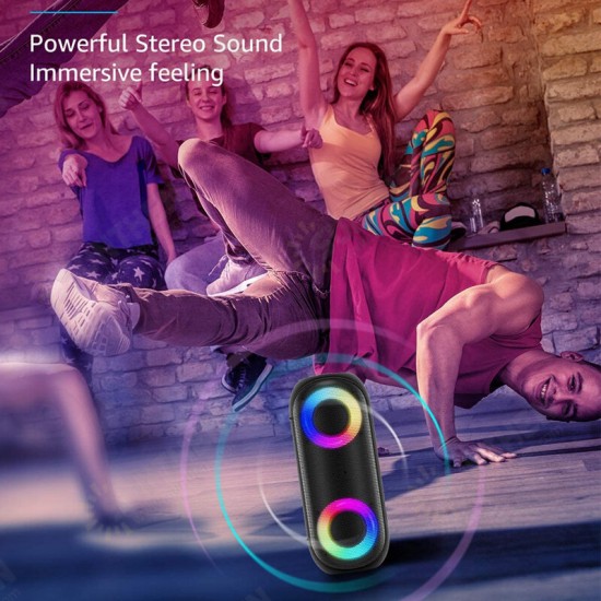 50W Portable Wireless bluetooth Speaker bluetooth 5.0 RGB Light Audio Bass Waterproof Cylindrical Subwoofer Speakers