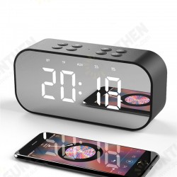 BT501 Wireless Bluetooth 5.0 Speaker Double Alarm Clock FM Radio HiFi Music Column Subwoofer Hands-free Call Mirror Screen Display BT501 Wireless Bluetooth 5.0 Speaker Double Alarm Clock FM Radio HiFi Music Column Subwoofer Hands-free Call Mirror Screen Display