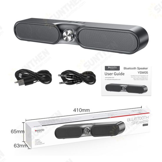 YSW-05 Dual Horns bluetooth 5.0 HiFi Bass Stereo Surround Wireless Handsfree Speaker Soundbar with Mic