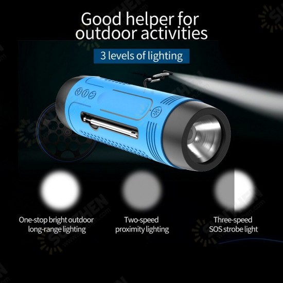 A2 Wireless Bicycle Bluetooth Speaker Portable Outdoor Super Bass Column Hands Free Power Bank Flashlight Speaker