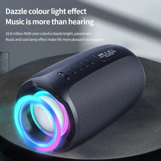 S61 bluetooth Speaker Portable Speaker Double Bass Diaphragm RGB Light TWS TF Card AUX Wireless Subwoofer Outdoor Speaker