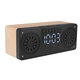 bluetooth 5.0 Wooden Speaker Alarm Clock Support TF Card/USB/AUX/ FM Radio