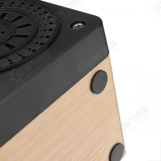 bluetooth 5.0 Wooden Speaker Alarm Clock Support TF Card/USB/AUX/ FM Radio