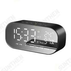 S2 Dual Units Wireless bluetooth Speaker LED Display Mirror Alarm Clock FM Radio Subwoofer S2 Dual Units Wireless bluetooth Speaker LED Display Mirror Alarm Clock FM Radio Subwoofer