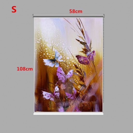 Butterfly Roller Shutters Painting PAG Roller Blind Background Wall Decor Window Drawing Curtain