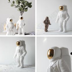 Ceramic Space Man Sculpture Astronaut Cosmonaut Vase Ornament Statue Money Pot Ceramic Space Man Sculpture Astronaut Cosmonaut Vase Ornament Statue Money Pot