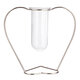 Crystal Glass Iron Test Tube Vase in Wooden Stand Flower Pots Plant