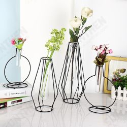 Flower Vase Holder Plant Display with Iron Stand and Glass Tube for Hydroponics Ornament Decorations in Different Size Flower Vase Holder Plant Display with Iron Stand and Glass Tube for Hydroponics Ornament Decorations in Different Size
