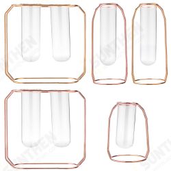 Glass Vase Flower Holder Plant Container Metal Line for Decorations Glass Vase Flower Holder Plant Container Metal Line for Decorations