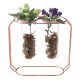 Glass Vase Flower Holder Plant Container Metal Line for Decorations