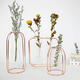 Glass Vase Flower Holder Plant Container Metal Line for Decorations