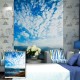 PAG Blue Sky Roller Shutters Print Painting Roller Blind Background Wall Window Decor Curtain