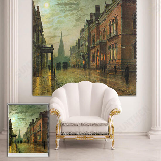 PAG Roller Blind Street Scene Roller Shutters Print Painting Background Wall Decor Window Curtain