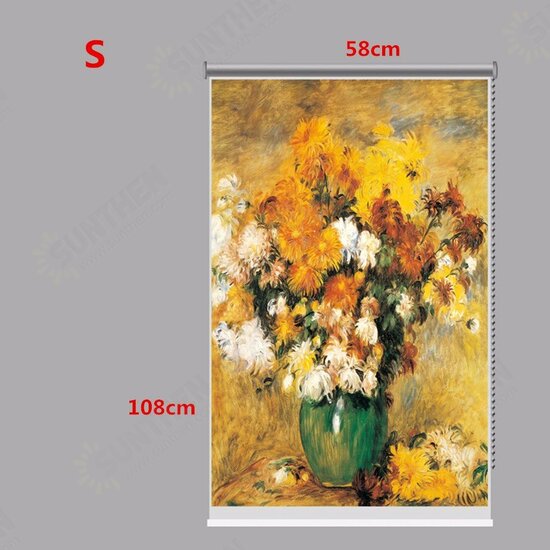 PAG Wall Decor Window Curtain Roller Shutters Flower Oil Print Painting Roller Blind Background