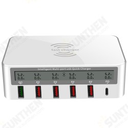 100W 6-Port USB PD Charger PD3.0 QC3.0 LED Digital Display Desktop Charging Station 10W Wireless Charger Fast Charging Pad EU/US/UK/AU Plug 100W 6-Port USB PD Charger PD3.0 QC3.0 LED Digital Display Desktop Charging Station 10W Wireless Charger Fast Charging Pad EU/US/UK/AU Plug