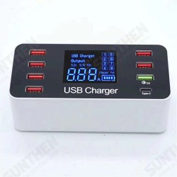 LCD Display USB Charger Quick Charger 3.0 USB 40W USB Type C Fast Charging Station For iPhone XS 11Pro Huawei P30 P40 Pro Mi10 Note 9S LCD Display USB Charger Quick Charger 3.0 USB 40W USB Type C Fast Charging Station For iPhone XS 11Pro Huawei P30 P40 Pro Mi10 Note 9S
