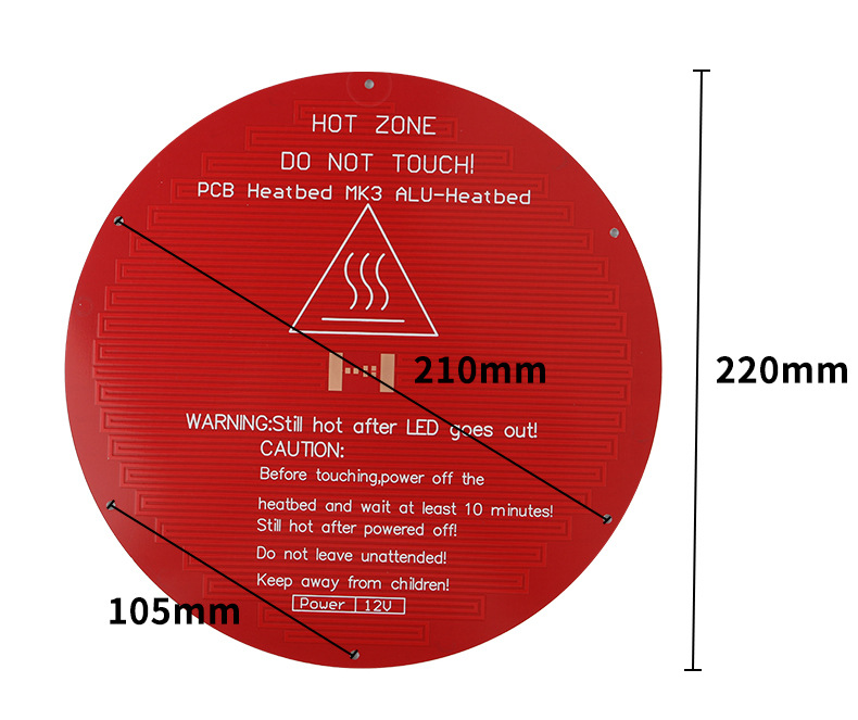 2202203mm-Red-MK3-Round-Aluminum-Substrate-Base-Plate-with-6pcs-Silica-Gel-Column-for-3D-Printer-3DS-1659012-2