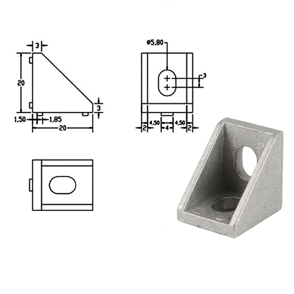 4Pcs-2020-Aluminum-Profile-Corner-Angle-Bracket-Connector-with-Gasket-Nut--M5-Flat-Head-Screw-for-V--1555815-1