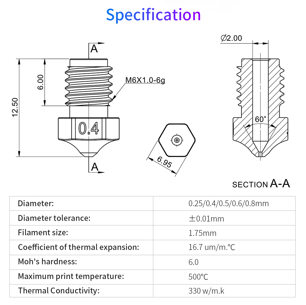 BIGTREETECHreg-02504050608MM-Phaetus-V6-Nozzle-for-Copper-Plating-V6-Hotend-Extruder-175MM-Filament--1871235-2