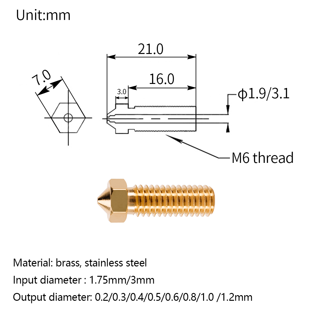 KINGROON-E3D-Volcano-Hard-Steel-Nozzle-Brass-M6-Thread-3D-Printer-Hotend-Volcano-Nozzle-1976557-2