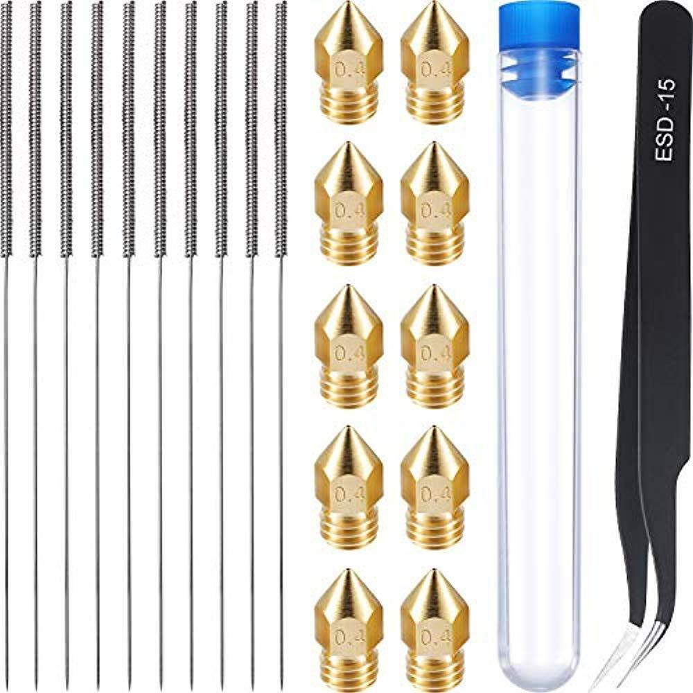 KINGROONreg-10pcs-of-04mm-MK8-Nozzles-10pcs-of-04mm-Needles-and-1pcs-of-Tweezers-Tool-Set-1828874-1