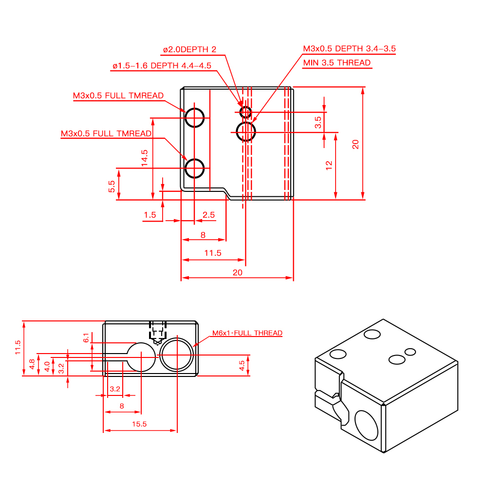 TWO-TREESreg-Volcano-Nozzle-Hotend-Heating-Block-Parts-Kit-fits-Artillery-Sidewinder-X1-Genius-3D-Pr-1863922-3