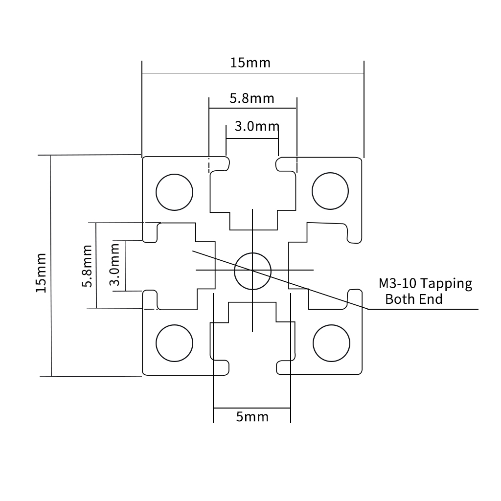 VORON-V0-VORON0-1515-Profile-Black-Oxide-Frame-Kit-Outer-Frame-Bracket-Part-for-Voron-3D-Printer-1864179-2