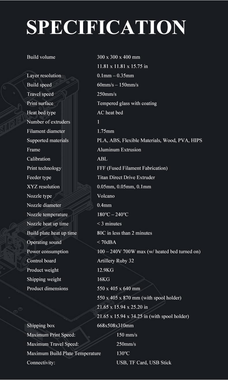 Artilleryreg-Sidewinder-X2--Sidewinder-X1-3D-Printer-Kit-with-300300400mm-Large-Print-Size-Support-R-1411501-6