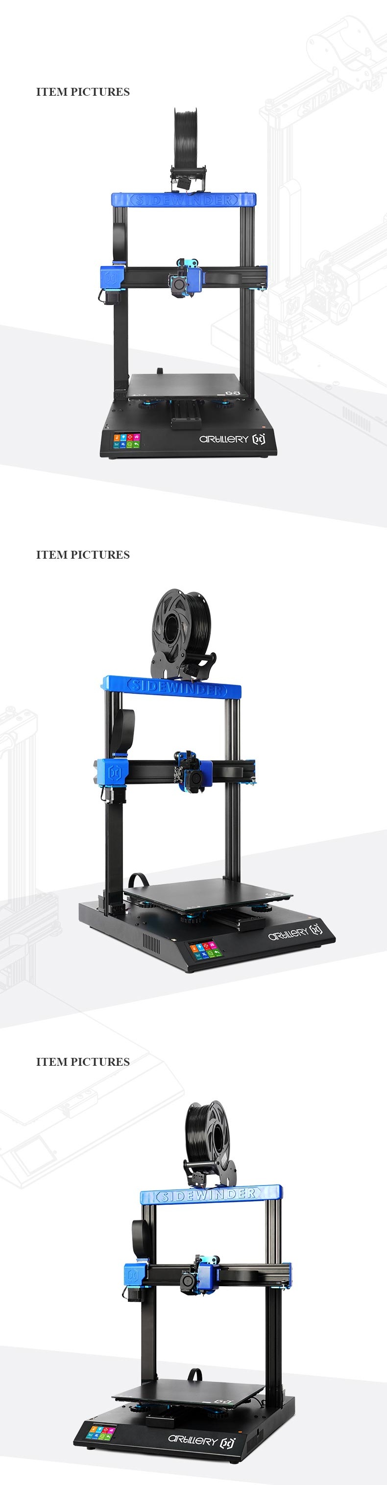 Artilleryreg-Sidewinder-X2--Sidewinder-X1-3D-Printer-Kit-with-300300400mm-Large-Print-Size-Support-R-1411501-8