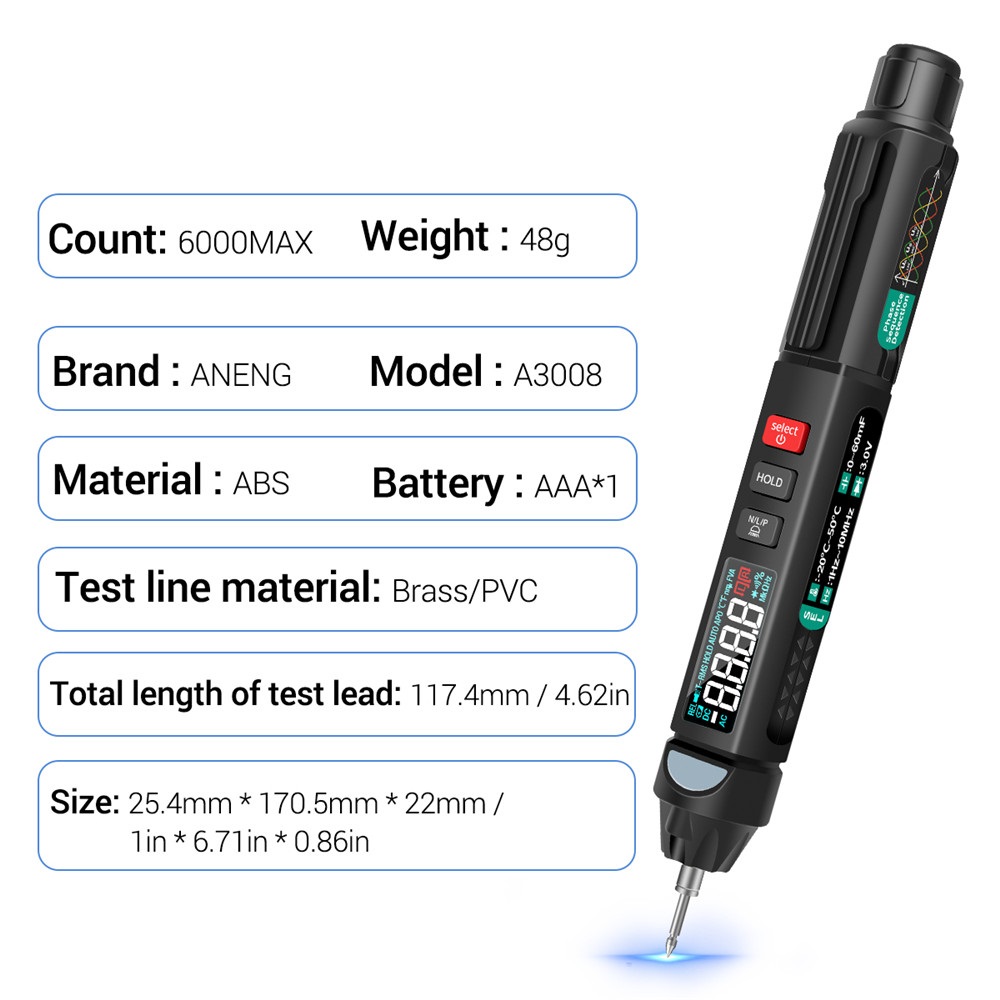 ANENG-A3008-Digital-Multimeter-Auto-Intelligent-Sensor-Pen-Tester-6000-Counts-Non-contact-Voltage-Me-1824164-10