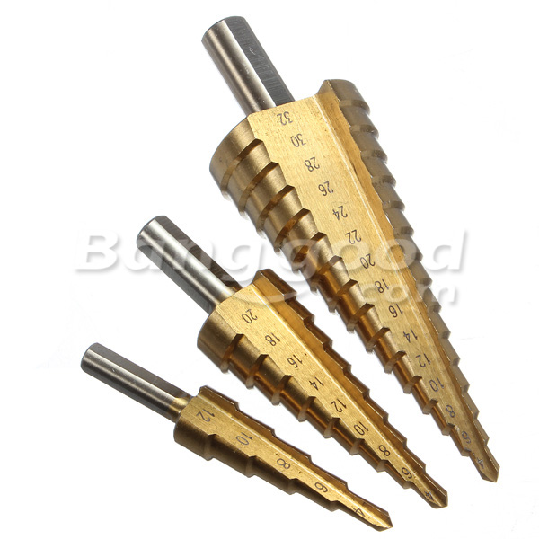 DANIU-3Pcs-HSS-4-12-20-32mm-High-Quality-Steel-Step-Drill-Bit-Hole-Cutter-1190538-1