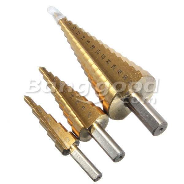 DANIU-3Pcs-HSS-4-12-20-32mm-High-Quality-Steel-Step-Drill-Bit-Hole-Cutter-1190538-2