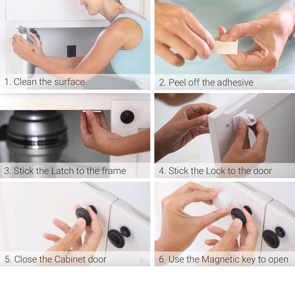 10pcs-Lock2-Key-Magnetic-Child-Lock-Baby-Safety-Baby-Protection-Cabinet-Door-Lock-Kids-Drawer-Locker-1408856-7