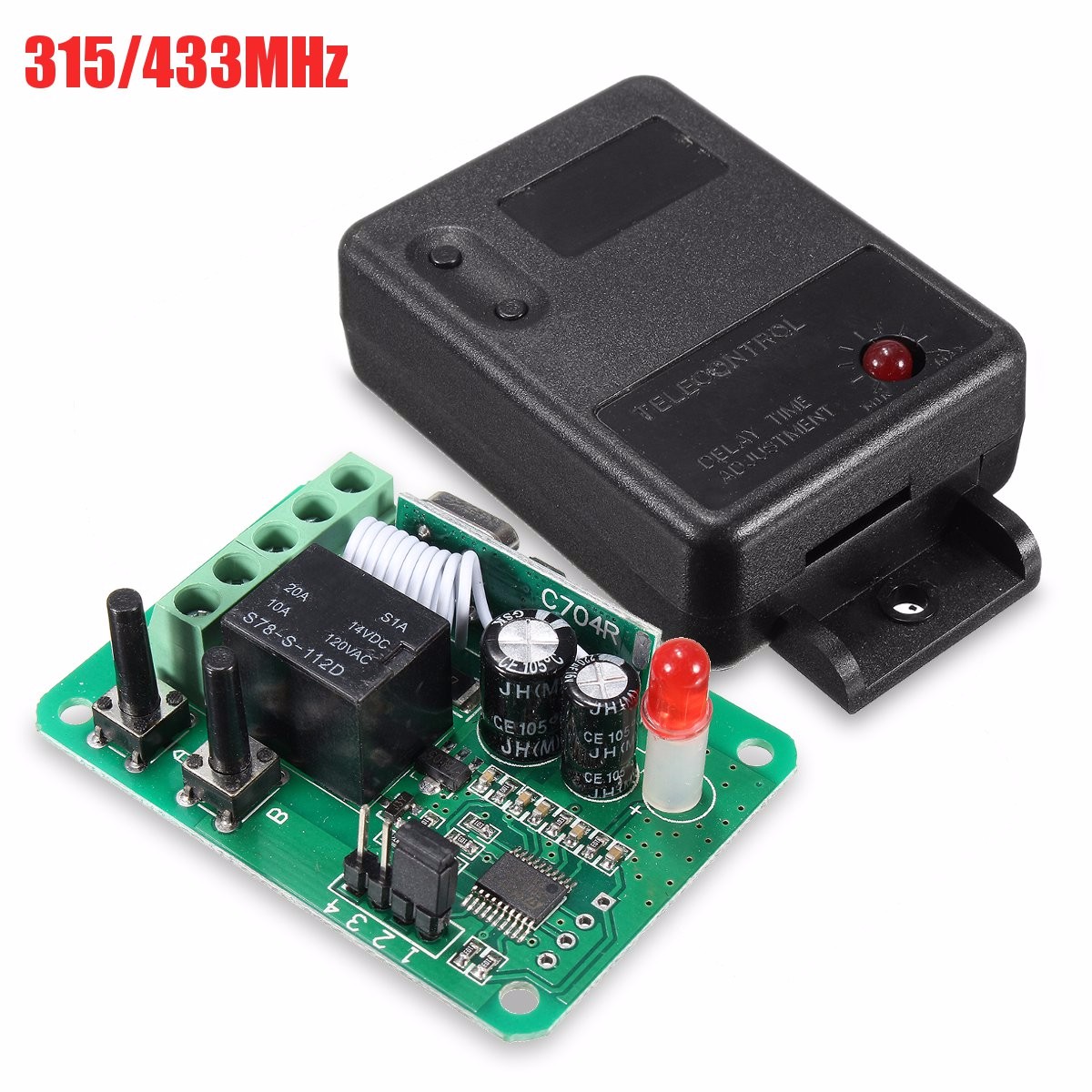 DC12V-1CH-315433MHz-Wireless-Time-Delay-Relay-RF-Remote-Control-Switch-Receiver-1150044-4