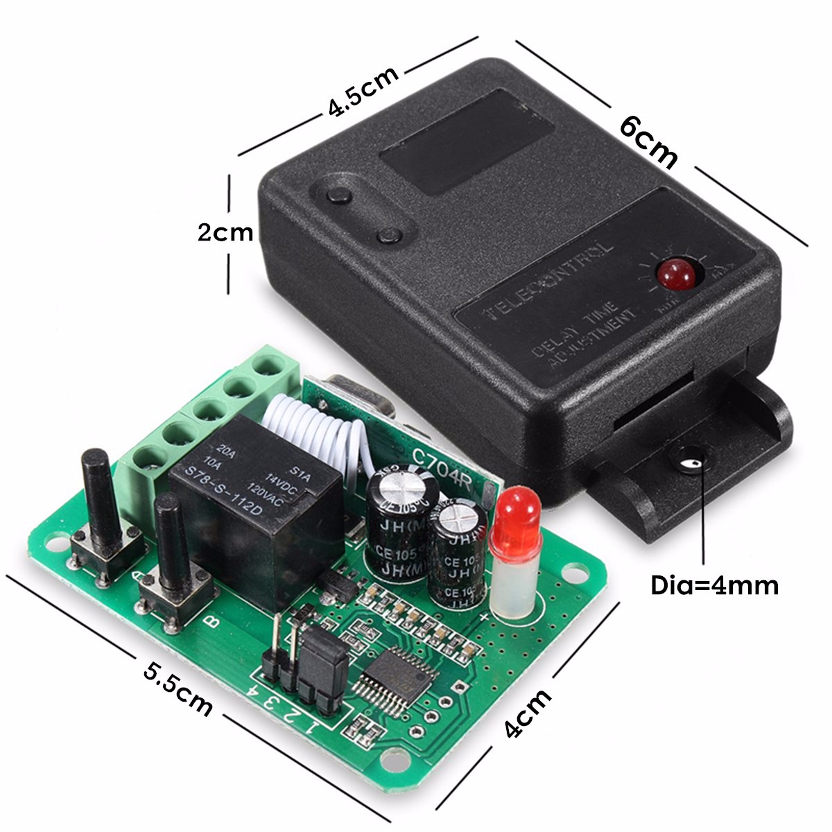 DC12V-1CH-315433MHz-Wireless-Time-Delay-Relay-RF-Remote-Control-Switch-Receiver-1150044-6