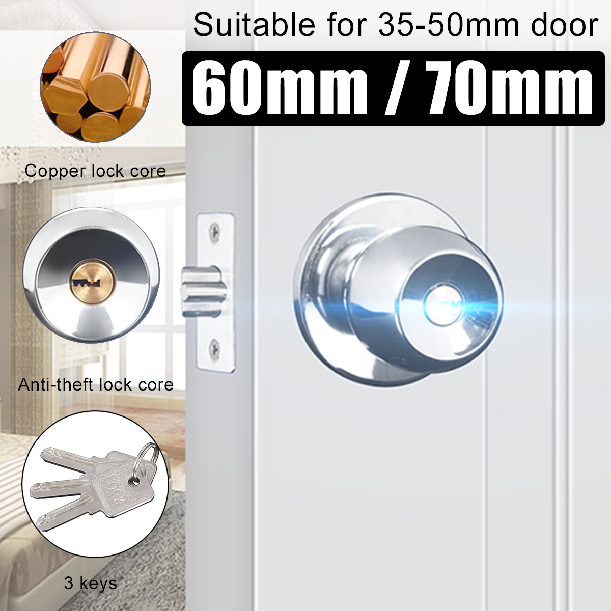 Stainless-Steel-Round-Door-Knobs-Privacy-Passage-Entrance-Lock-Entry-with-3-Keys-1680554-1