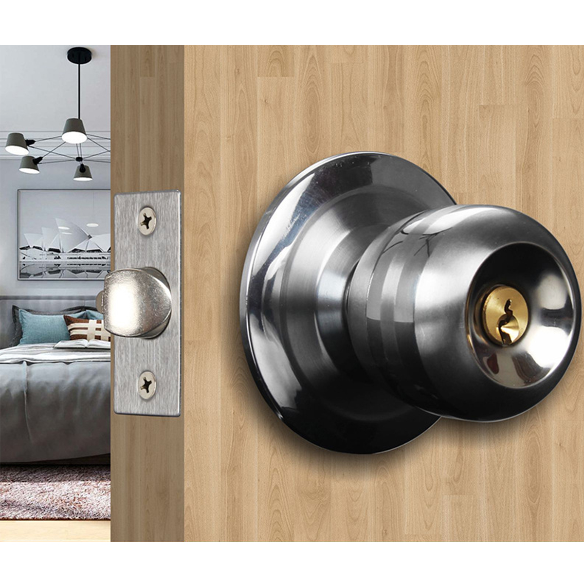 Stainless-Steel-Round-Door-Knobs-Privacy-Passage-Entrance-Lock-Entry-with-3-Keys-1680554-5