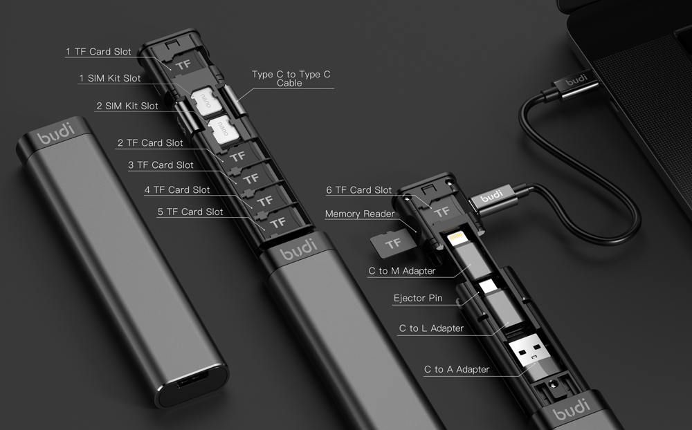 BUDI-Multi-function-Smart-Adapter-Card-Storage-Data-Cable-Stick-USB-Box-Multi-Cable-SIM-KIT-TF-Card--1840714-9