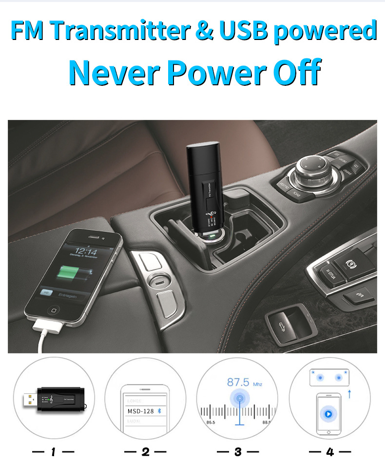 Bakeey-2-in-1-35mm-AUX-bluetooth-50-Receiver-Adapter-For-Car-Audio-Receiver-FM-Transmitter-1600602-5