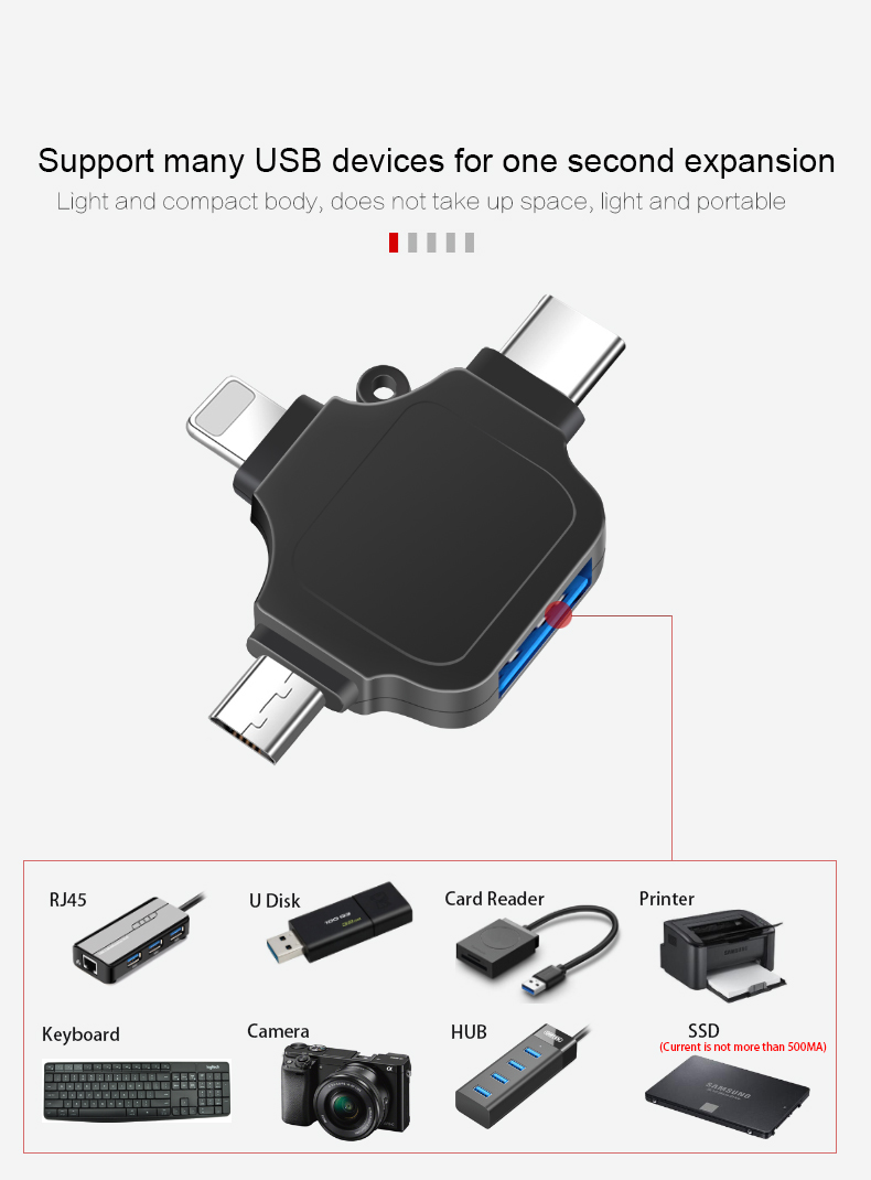 Bakeey-4-IN-1-Type-C-USB30-OTG-Adapter-Converter-Card-Reader-With-USB-C-Port--for-Lightning-Port-Mic-1825064-6