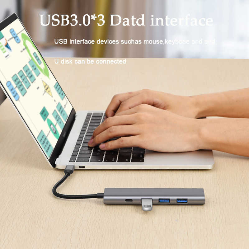Bakeey-5-In-1-USB-Type-C-Hub-Docking-Station-Adapter-With-4K30Hz-HD-Display--100W-USB-C-Power-Dilver-1891537-3