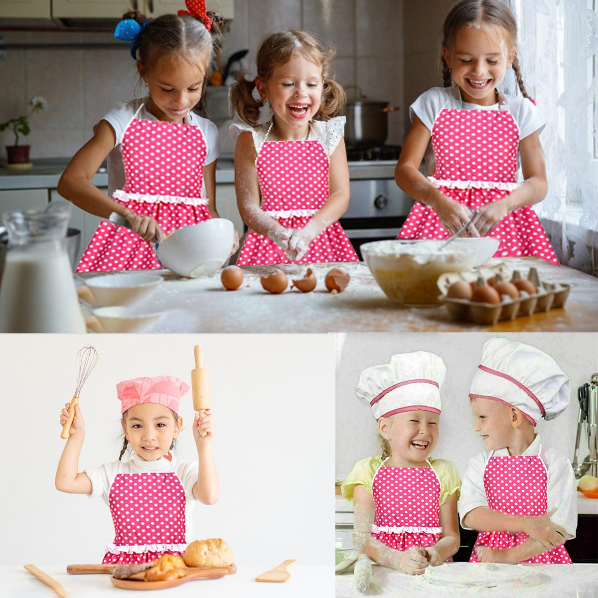 13Pcs-Apron-Kids-Cooking-Baking-Set-Kitchen-Girls-Toys-Chef-Role-Play-Children-Costume-Pretend-Play--1815763-12
