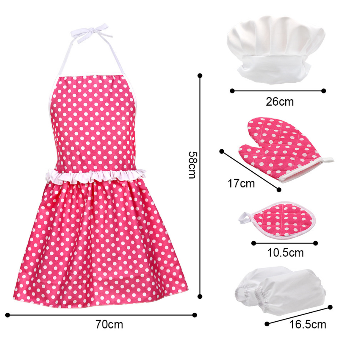 13Pcs-Apron-Kids-Cooking-Baking-Set-Kitchen-Girls-Toys-Chef-Role-Play-Children-Costume-Pretend-Play--1815763-5