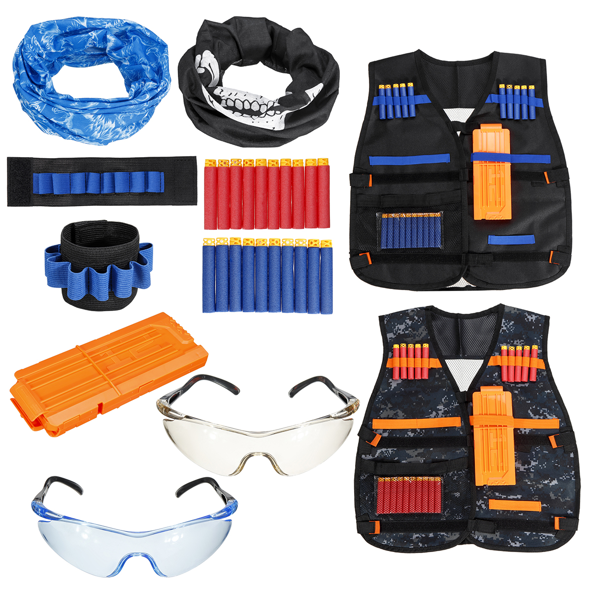 2-Sets-Adjustable-Kids-Tactical-Vest-Masks-Glasses-Suit-Outdoor-Recration-Game-1638527-1