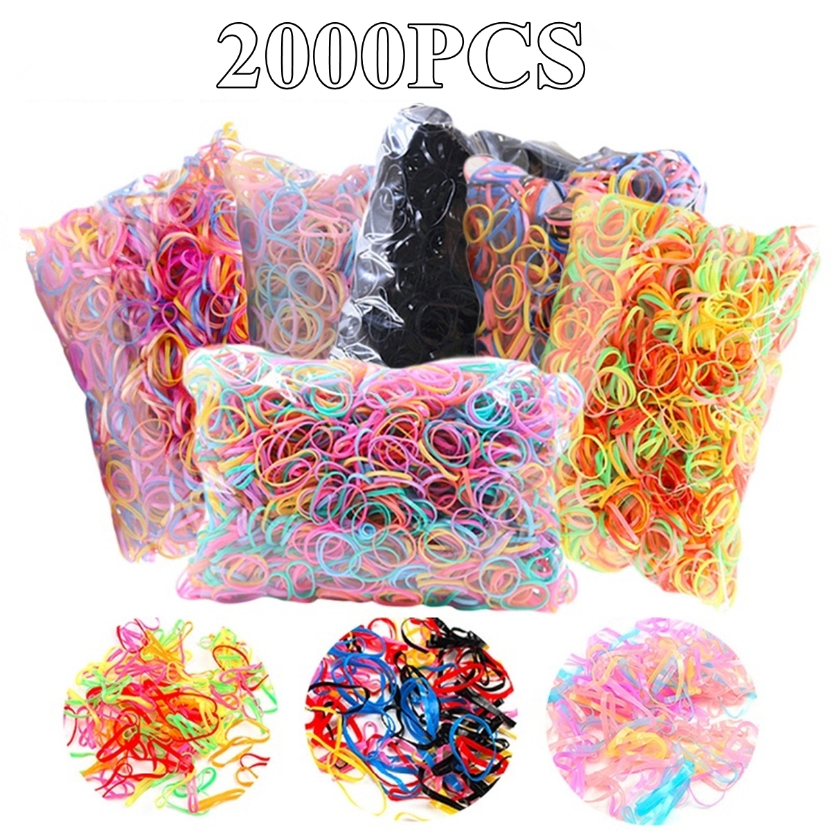 2000-Pcs-Multicolor-Disposable-Elastic-Rope-Ponytail-Rubber-Band-Hair-Taping-ChildrenAdults-Braided--1830289-1